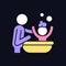 Bathing child RGB color icon for dark theme