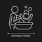 Bathing child white linear icon for dark theme