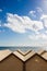 Bathing huts in Follonica waterfront, Italy