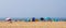 Bathing tourists with tents and umbrella`s on the beach of domburg, zeeland, The netherlands, 26 august, 2019