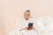 Bathrobe cute girl white cell portrait hygiene morning people dressing, from pretty bath for beauty and style take