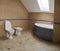 Bathroom, attic in the style of minimalism