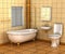 Bathroom with bath toilet and wash basin