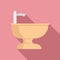 Bathroom bidet icon, flat style