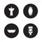 Bathroom black icons set