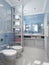 Bathroom classical style in blue tones