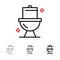 Bathroom, Cleaning, Toilet, Washroom Bold and thin black line icon set