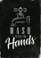 Bathroom faucet wash your hands graphic chalk