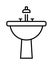 Bathroom, fauset, plumbing vector icon on transparent background. Outline Bathroom, fauset, plumbing vector icon