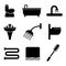 Bathroom fixtures set icons vector icons