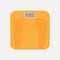 Bathroom floor electronic weight scale with word fat. Flat design style.