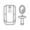 Bathroom furniture line vector icons. Shower, sink, mirror. Editable stroke