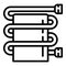 Bathroom heater pipe icon, outline style