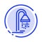 Bathroom, Hotel, Service, Shower Blue Dotted Line Line Icon