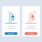 Bathroom, Hotel, Service, Shower  Blue and Red Download and Buy Now web Widget Card Template