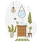 Bathroom interior, cartoon washroom. Modern bathroom interior, cosy bathroom decorated with plants flat illustration. Flat