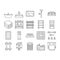 bathroom interior home icons set vector