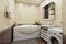 Bathroom interior, spacious bath, washbasin