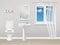 Bathroom interior vector realistic illustration