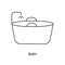 Bathroom line icon in vector, childbirth bath illustration.