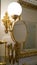 Bathroom mirror. Golden mirror Rack with bathroom mirror. Rich interior in the bathroom