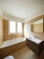 Bathroom with modern sink. Luxurious finishes