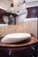 Bathroom with oval washbasin