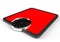Bathroom red black weight scale sports car design on white. 3D illustration