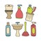 Bathroom related object vector illustration.