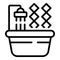 Bathroom remodeling icon outline vector. Wall remodel