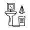 Bathroom sink line icon, concept sign, outline vector illustration, linear symbol.