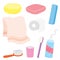 Bathroom stuffs product home decoration household object Cartoon Vector