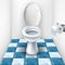 Bathroom with toilet and tile pattern