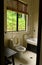 Bathroom with tropical jungle view