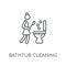 Bathtub cleaning linear icon. Modern outline Bathtub cleaning lo