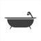 Bathtub and faucet icon in contemporary and minimalism design