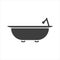 Bathtub and faucet icon in contemporary and minimalism design