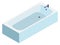 Bathtub isometric icon. Bath furniture. Sanitary room