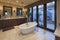 Bathtub in spacious bathroom of luxury villa