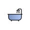 Bathtube, with, shower color gradient vector icon