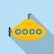 Bathyscaphe icon flat vector. Submarine ship