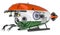 Bathyscaphe with Indian flag. Marine geology, oceanography in India, 3D rendering