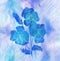 Batic artwork of blue flowers