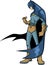 Batman superhero dc comic standing cartoon pose with cartoon style unique bright color