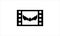 Batman wing inside filmstrip icon logo design vector template illustration