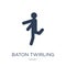 baton twirling icon. Trendy flat vector baton twirling icon on w