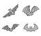 Bats clip art. Vector set of cartoon bats