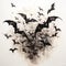 Bats Flying Above: A Stunning Inkblot Painting Inspired By Mike Winkelmann