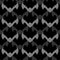 Bats seamless pattern. Background of flying animals. Black ornament from bloodsuckers and vampires.