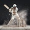 A batsman hitting a shot through midwicket Hyper-realisti created with generative AI